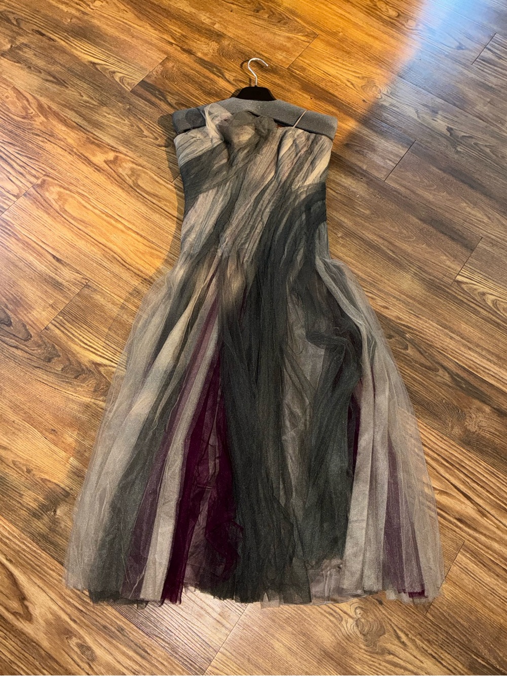 Ralph Lauren Purple Label Jenson Tulle Strapless Plum Evening Dress